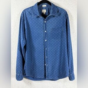 J. Crew Men's Blue Star Pattern Shirt. Size Large. Nice print 😊
